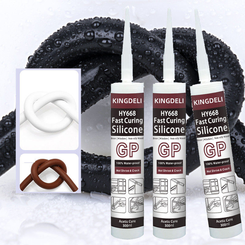 Кислотное Gp Cure окрашенный уксусный силиконовый герметический клей водонепроницаемый для окна